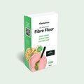 Box of Fibre Flour with a green and white design on a light green background