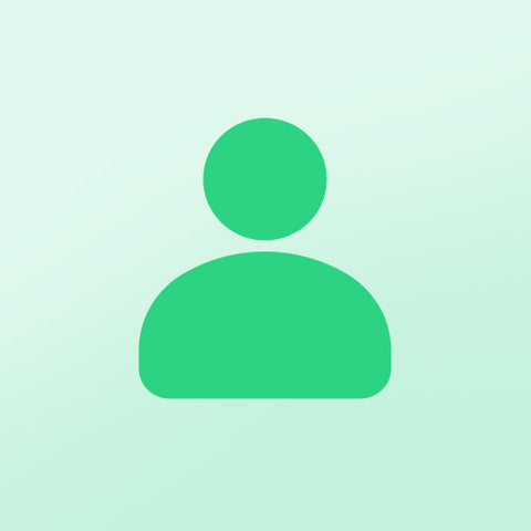 Green user icon on a light green background