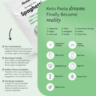 Product packaging with nutritional information and dietary benefits on a green background