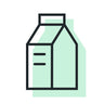 Icon of a milk dairy carton on a light green background